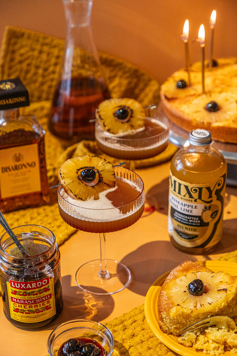 Nostalgic Thanksgiving Dessert Cocktail Recipe: The Pineapple Upside Down Rum Cocktail