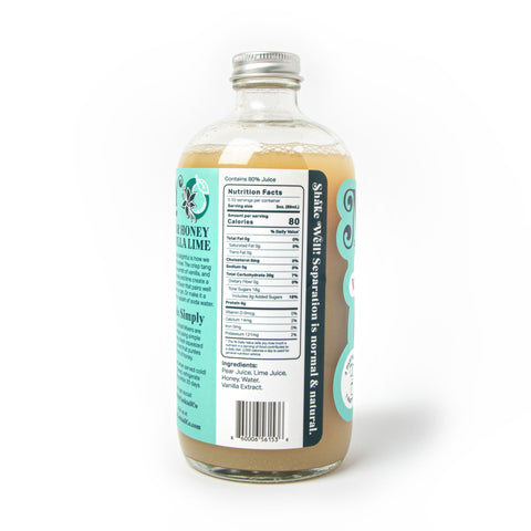 Pear Honey Vanilla Lime Winter Mixly Cocktail and Mocktail Mixer Label Ingredients