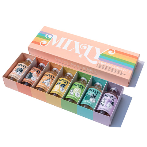Mixly Rainbow Sample Pack of Premade Cocktail and Mocktail Mixers