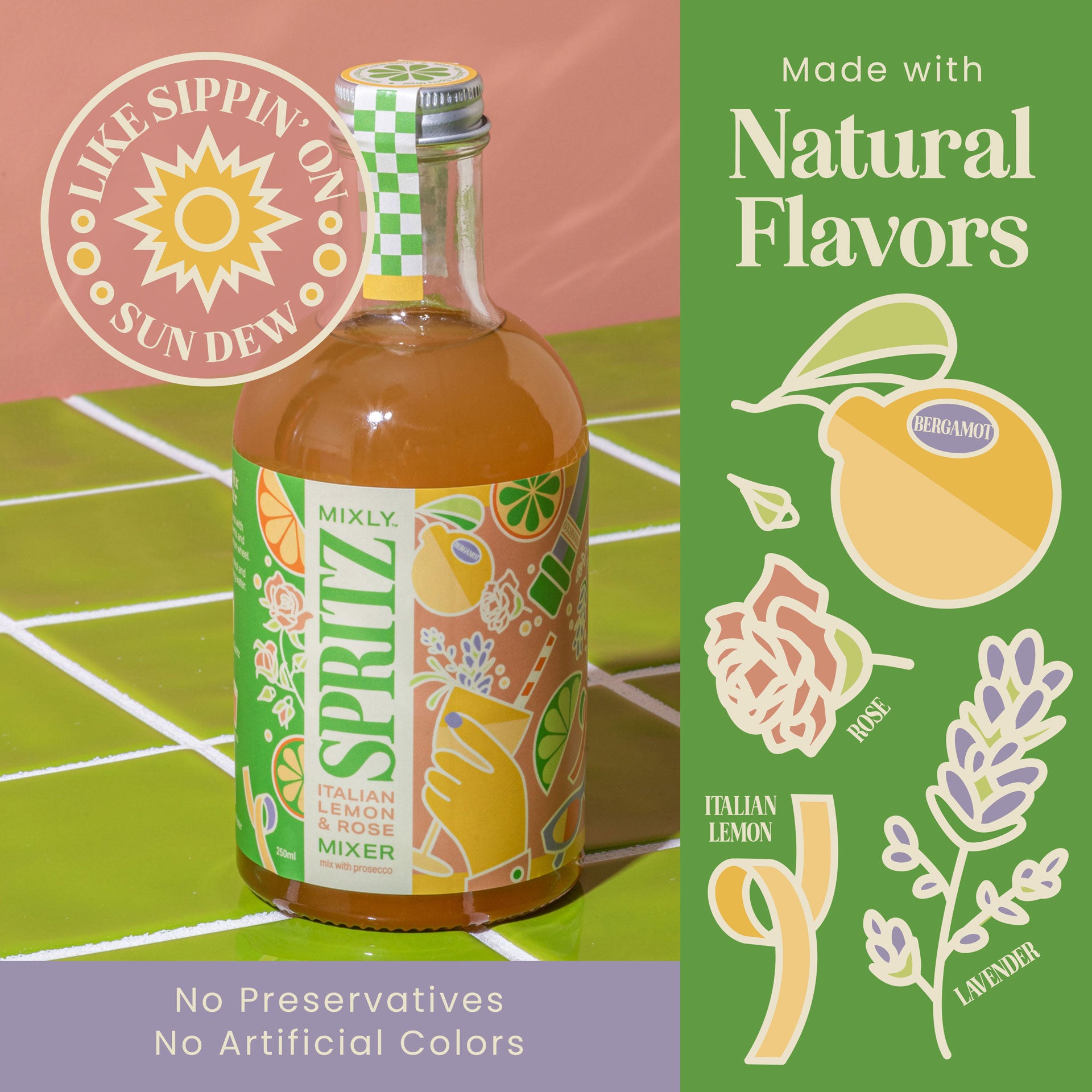 New! Italian Lemon & Rose Spritz | Non Alcoholic Cocktail