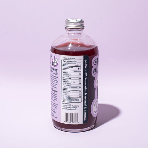 Mixly Blueberry Lemon Sage Mocktail and Cocktail Mixer Label