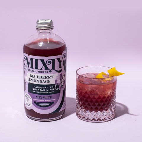 Mixly Blueberry Lemon Sage Mocktail and Cocktail Mixer