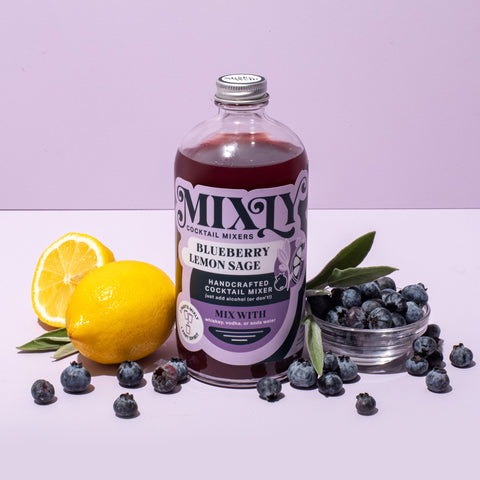 Mixly Blueberry Lemon Sage Mocktail and Cocktail Mixer
