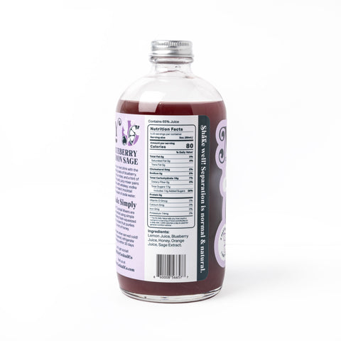 Mixly Blueberry Lemon Sage Mocktail and Cocktail Mixer Label