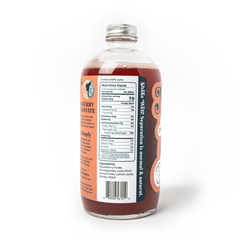 Strawberry Pomegranate Mixly Cocktail nd Mocktail Mixer Ingredient Label