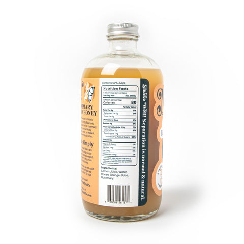 Rosemary Lemon Honey Mixly Cocktail and Mocktail Mixers Ingredient Label