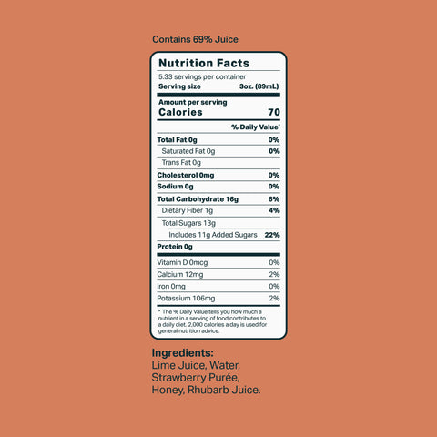 Strawberry Rhubarb Ingredient Label Mixly Cocktail and Mocktail Mixer